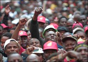 South African workers during a 2010 public-sector strike