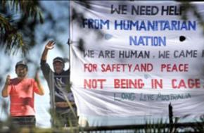 Refugees protest at Manus Island Detention Center, 2012